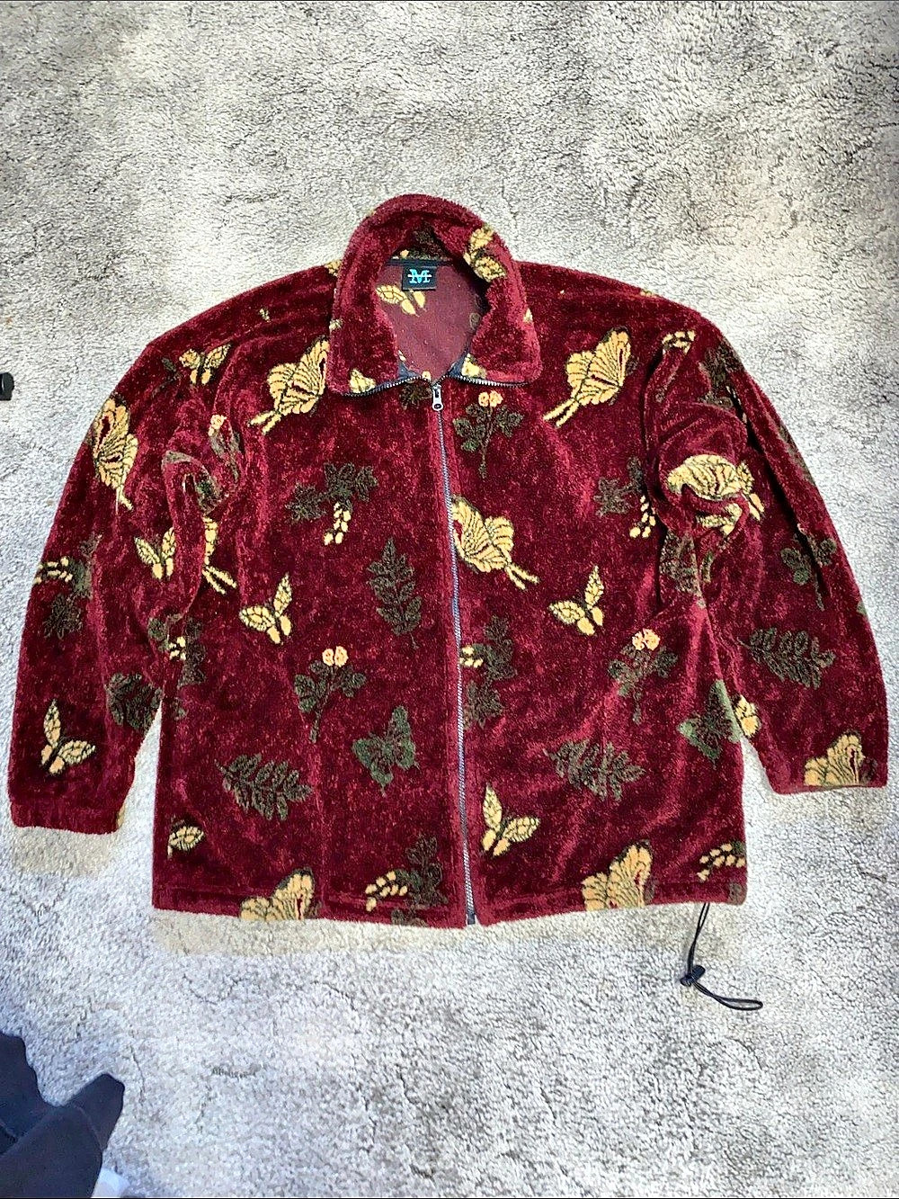 Vintage Mazmania Butterfly Fleece Zip Up Jacket